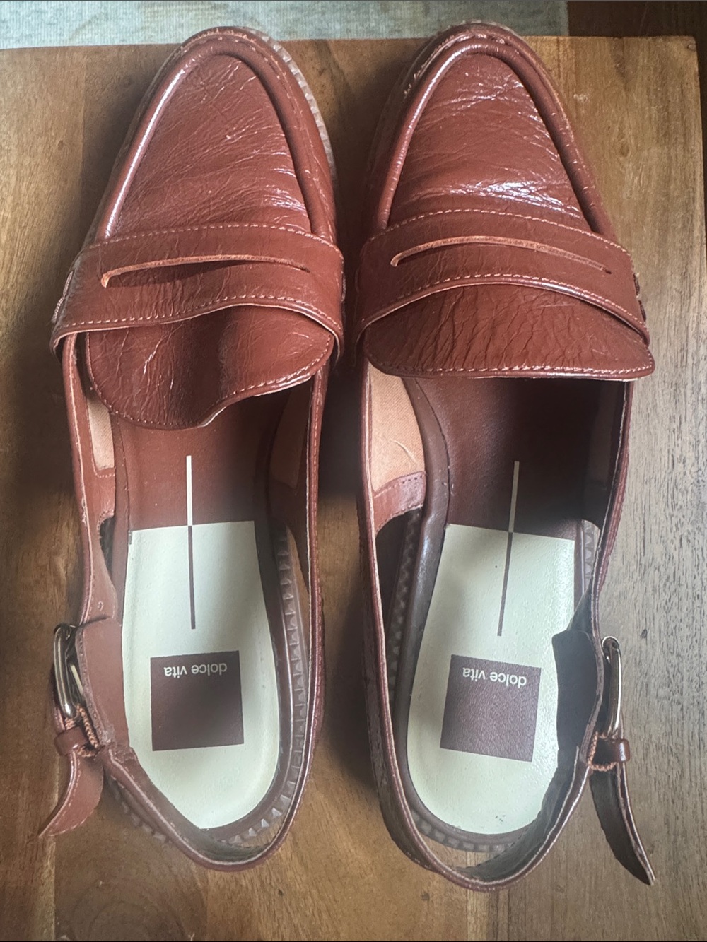 Dolce Vita Cognac Brown Leather Penny Loafers